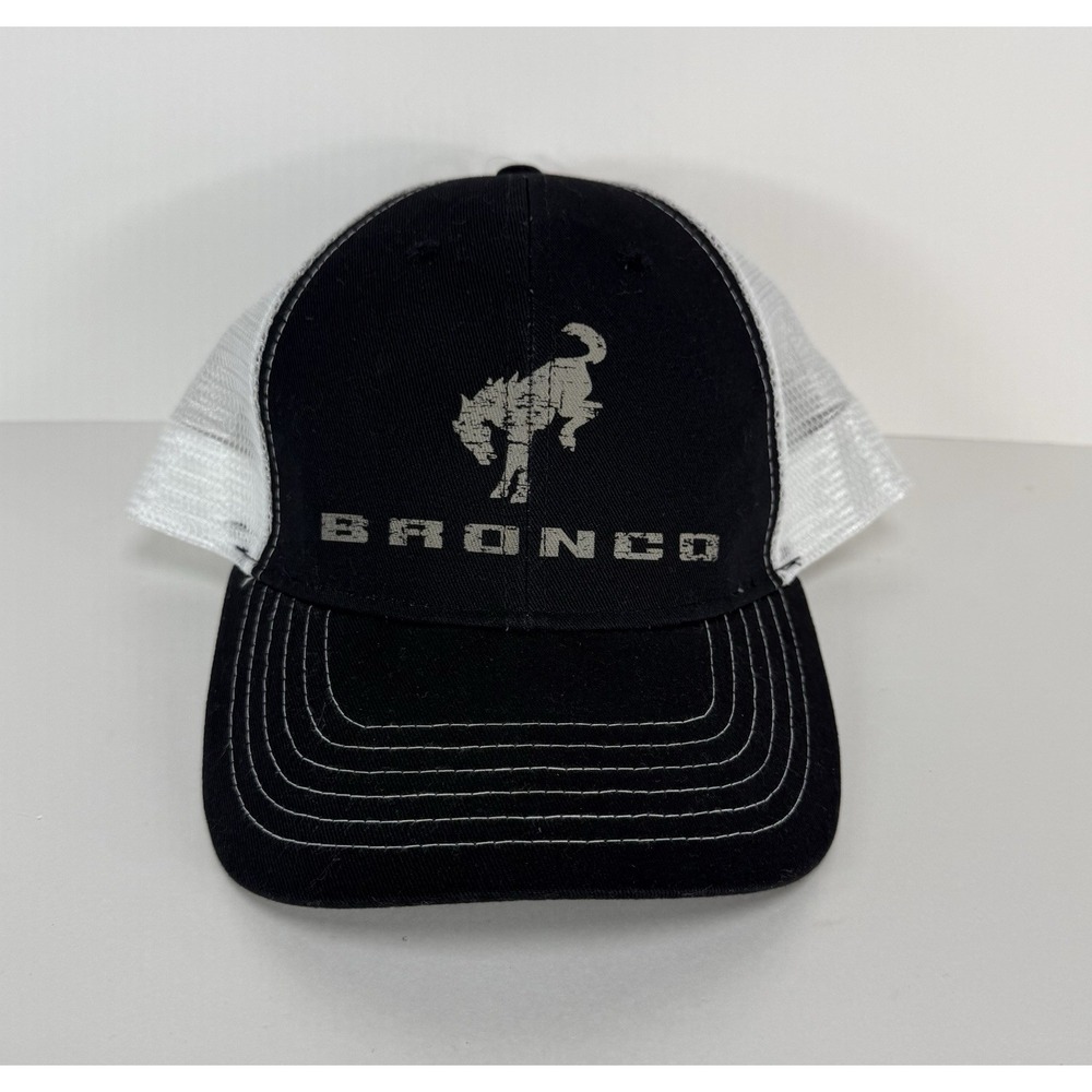 Ford BRONCO Dark Navy Blue & White Mesh SnapBack Baseball Cap Trucker Hat